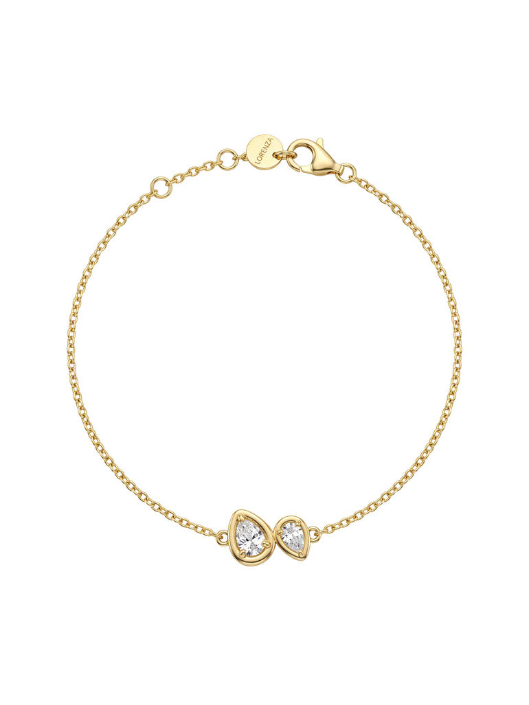 Pulsera Con Doble Gota Zirconias