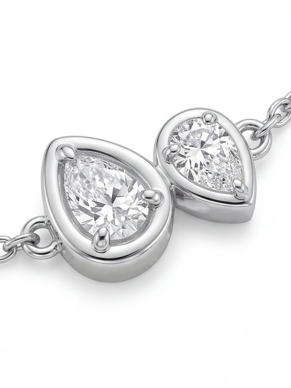 Pulsera Con Doble Gota Zirconias