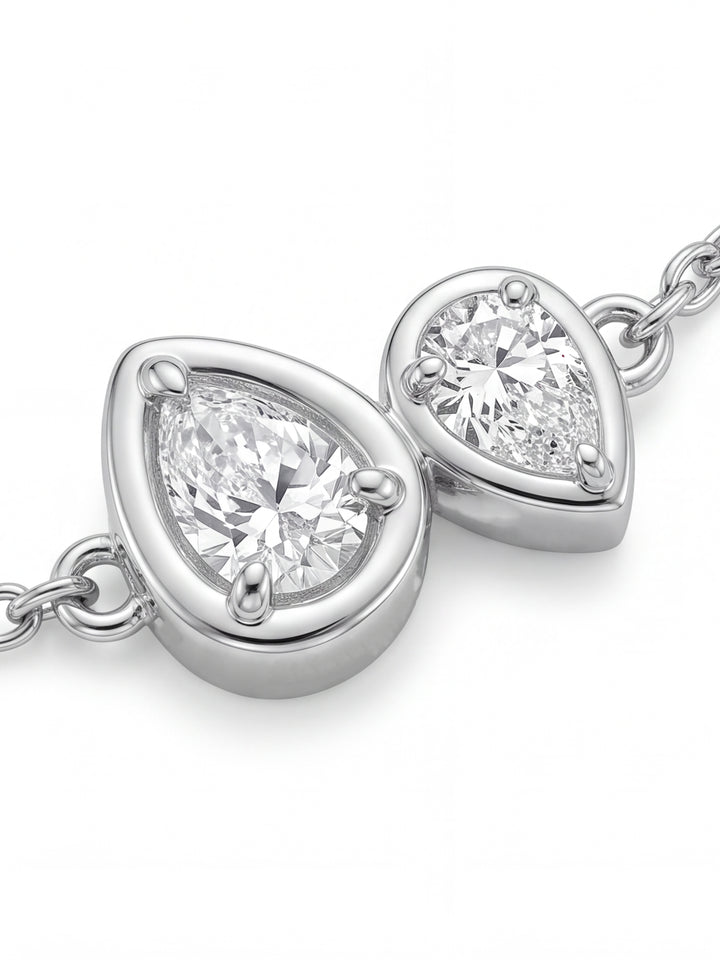Pulsera Con Doble Gota Zirconias