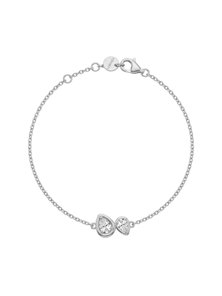 Pulsera Con Doble Gota Zirconias