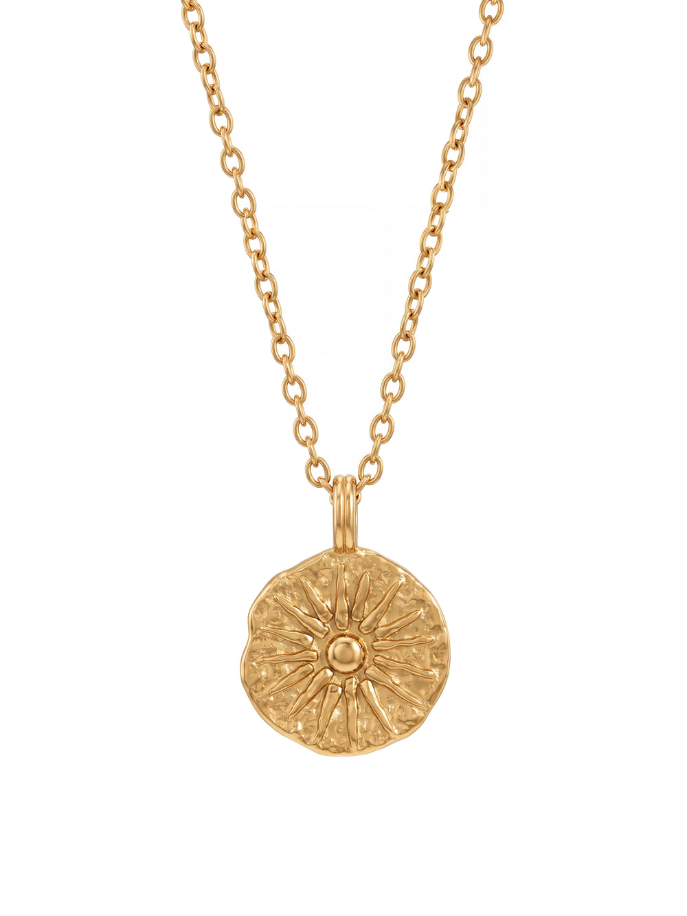 Collar Dije Medalla Doble Cara Sol Y Luna