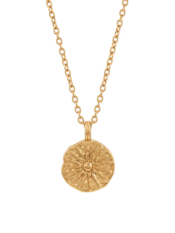 Collar Dije Medalla Doble Cara Sol Y Luna