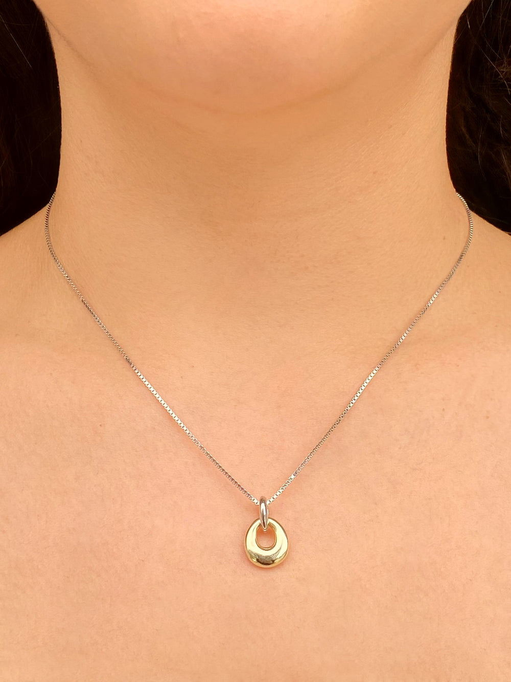 Collar Dije Entrelazado Ovalado Combinado