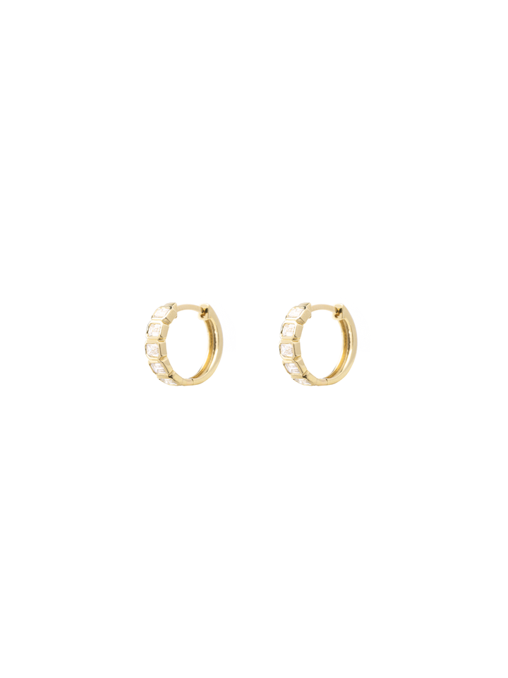 Par Arracada Corte Baguette 0.10 Ct Diamantes Lab Grown