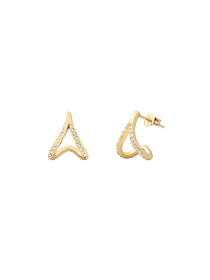 Par Arete V Invertida Con Zirconias
