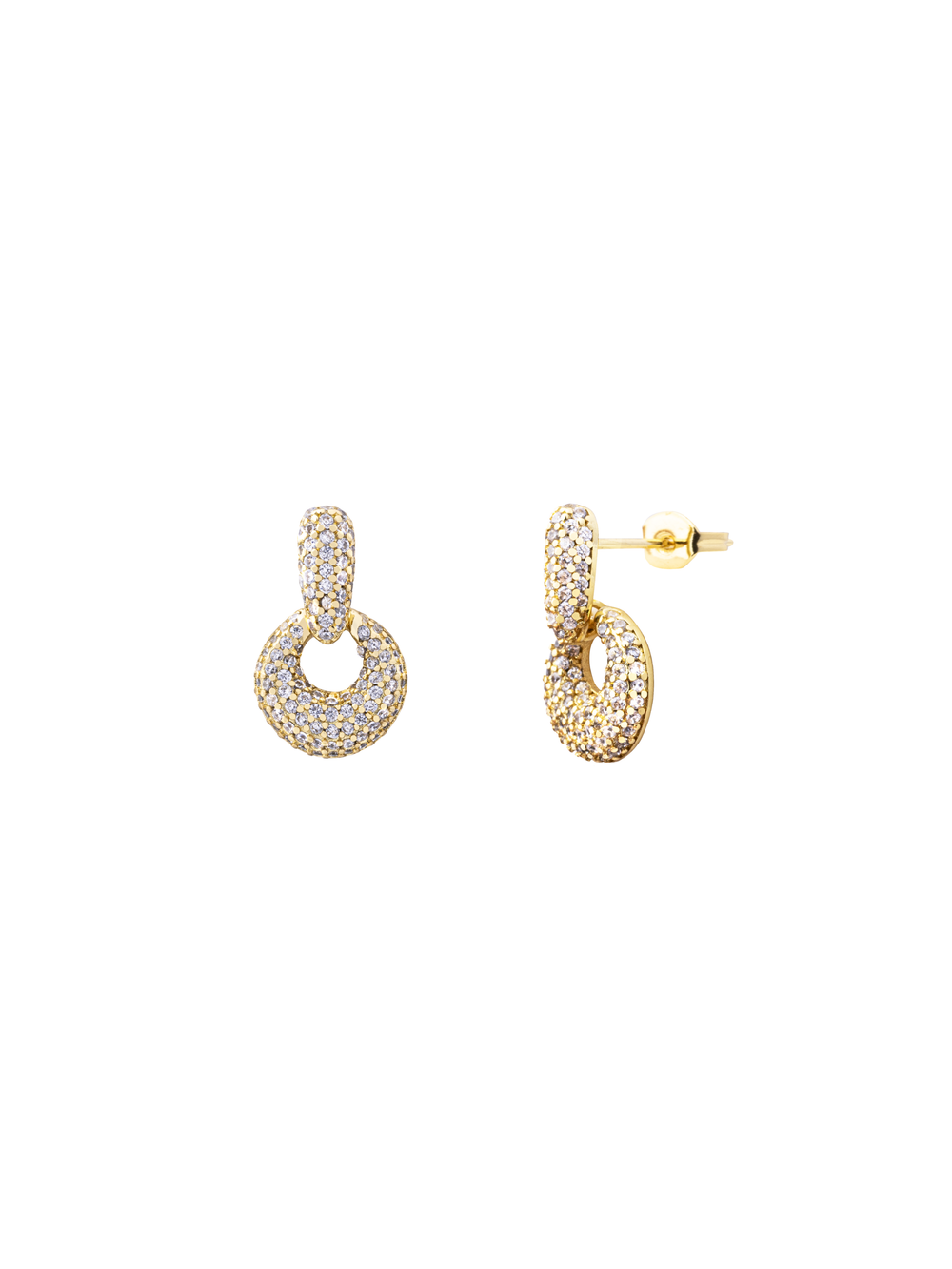 Par Arete Mini Circulo Colgante Zirconias