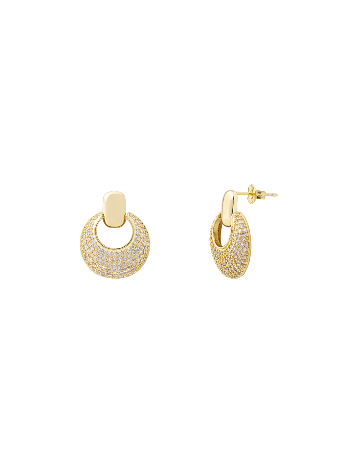 Par Arete Circulo Ancho Colgante Zirconias