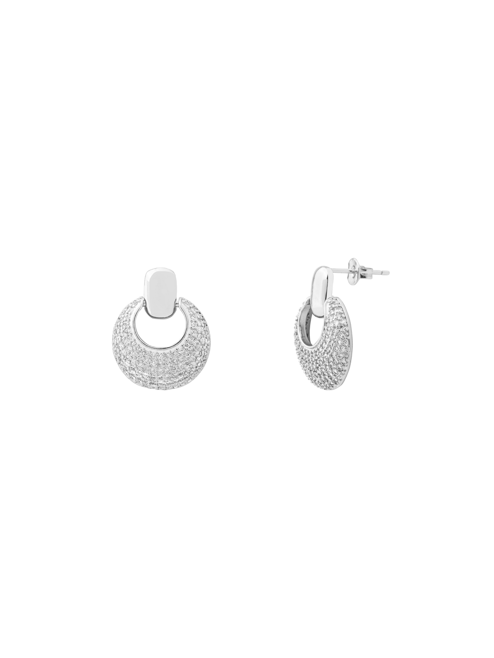 Par Arete Circulo Ancho Colgante Zirconias