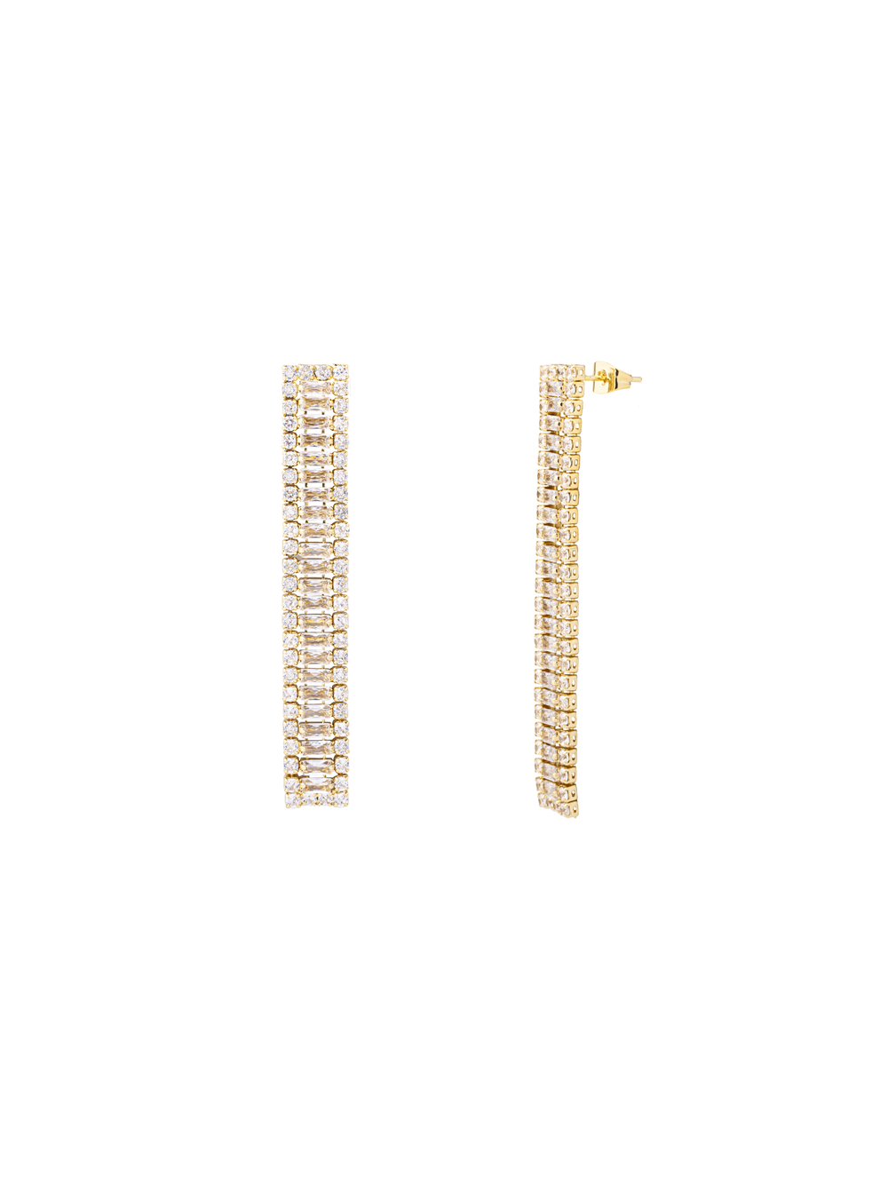 Par Arete Tira Baguettes Zirconias