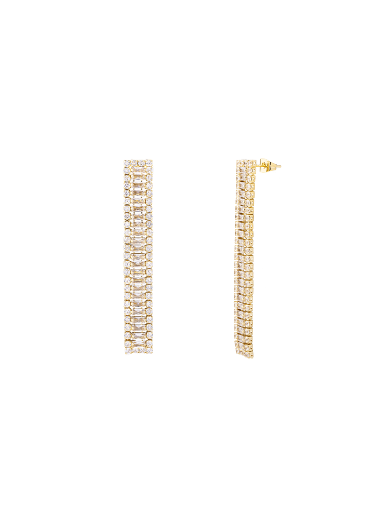 Par Arete Tira Baguettes Zirconias