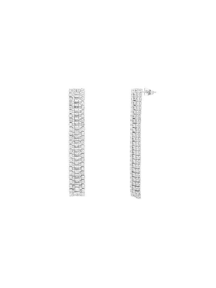 Par Arete Tira Baguettes Zirconias