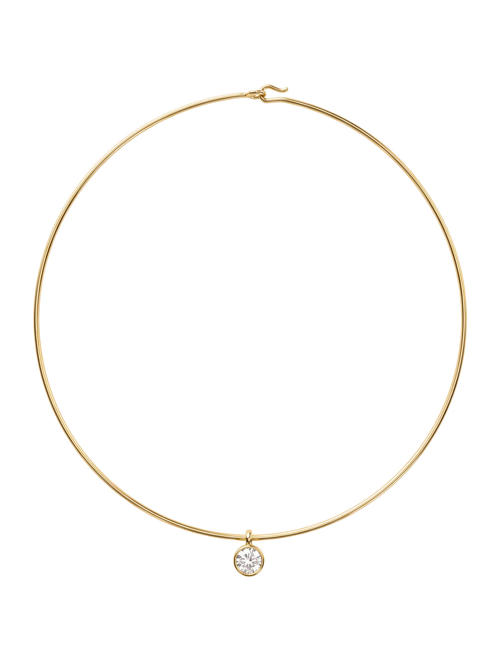 Choker Rigido Dije Zirconia Redonda