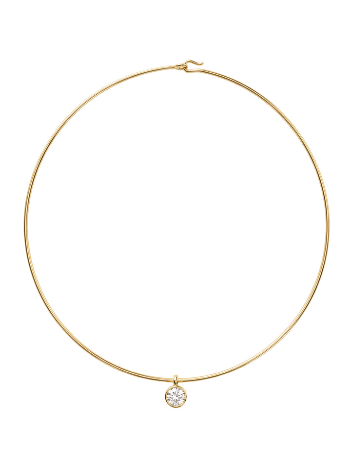Choker Rigido Dije Zirconia Redonda
