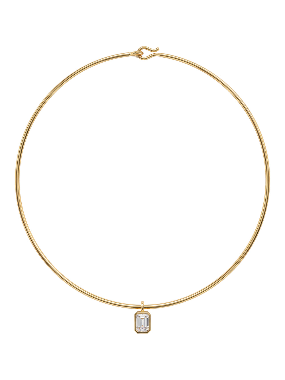 Choker Rigido Dije Zirconia Rectangular