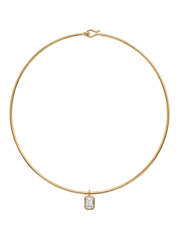 Choker Rigido Dije Zirconia Rectangular
