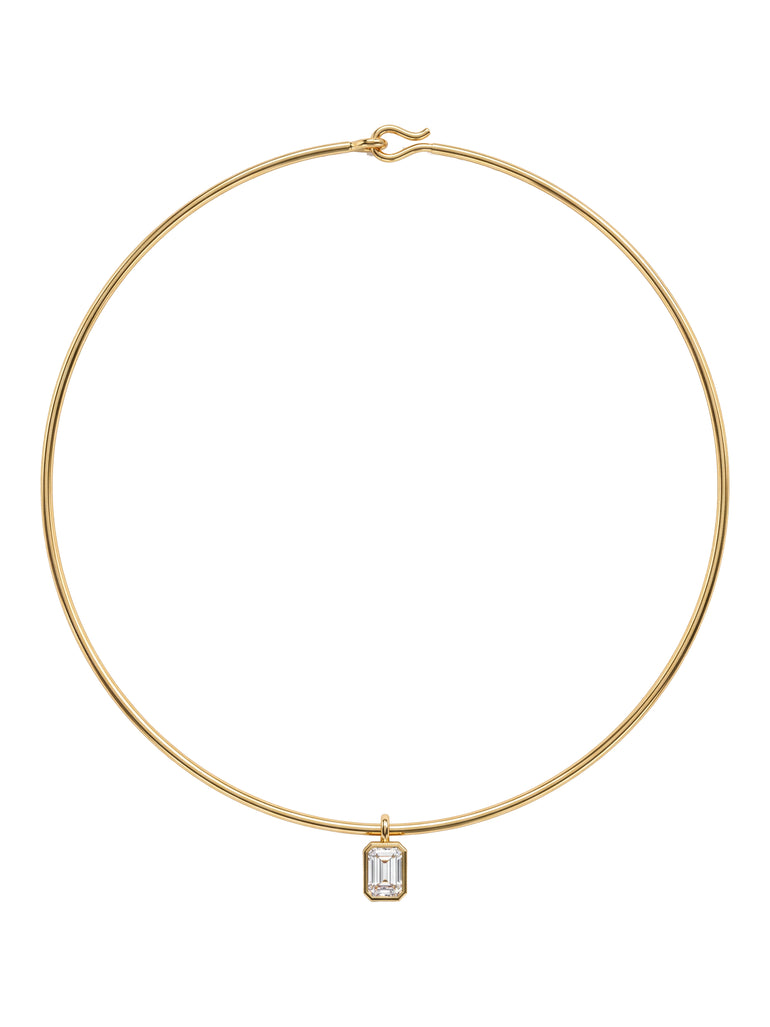 Choker Rigido Dije Zirconia Rectangular
