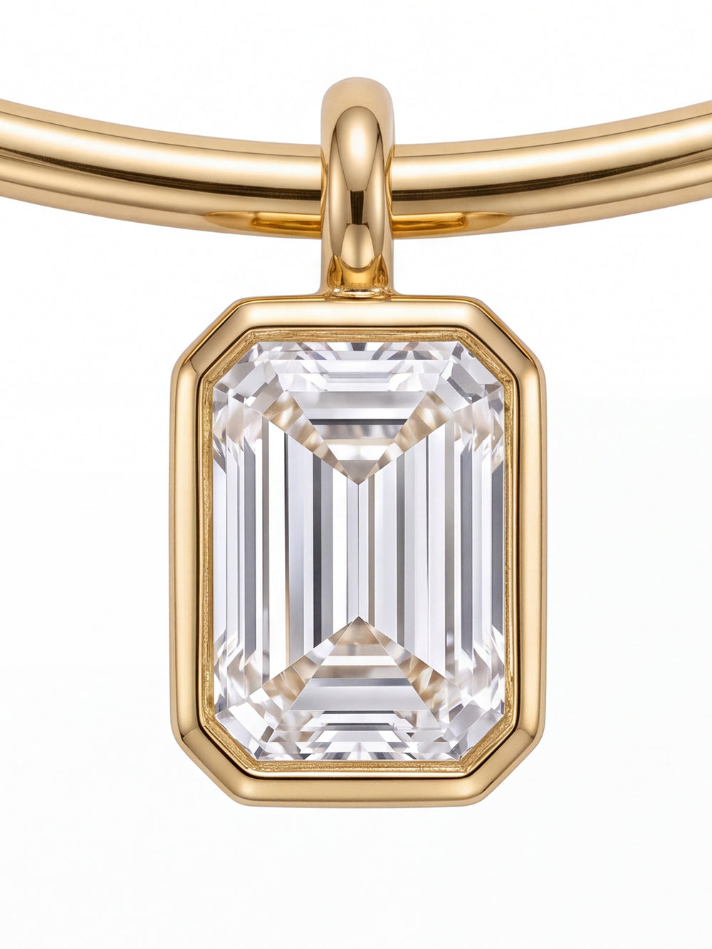 Choker Rigido Dije Zirconia Rectangular
