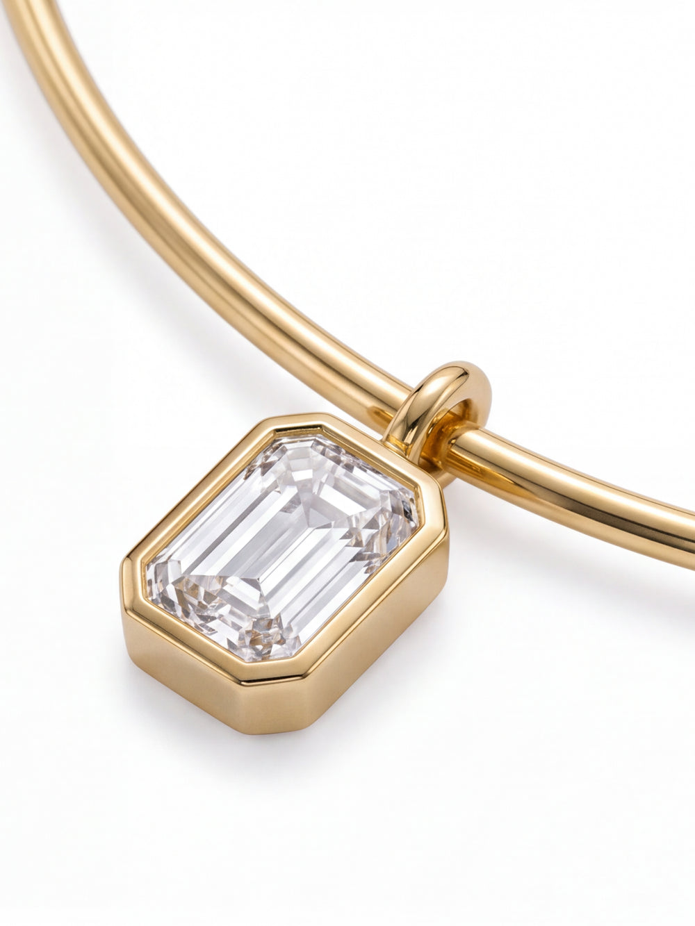 Choker Rigido Dije Zirconia Rectangular