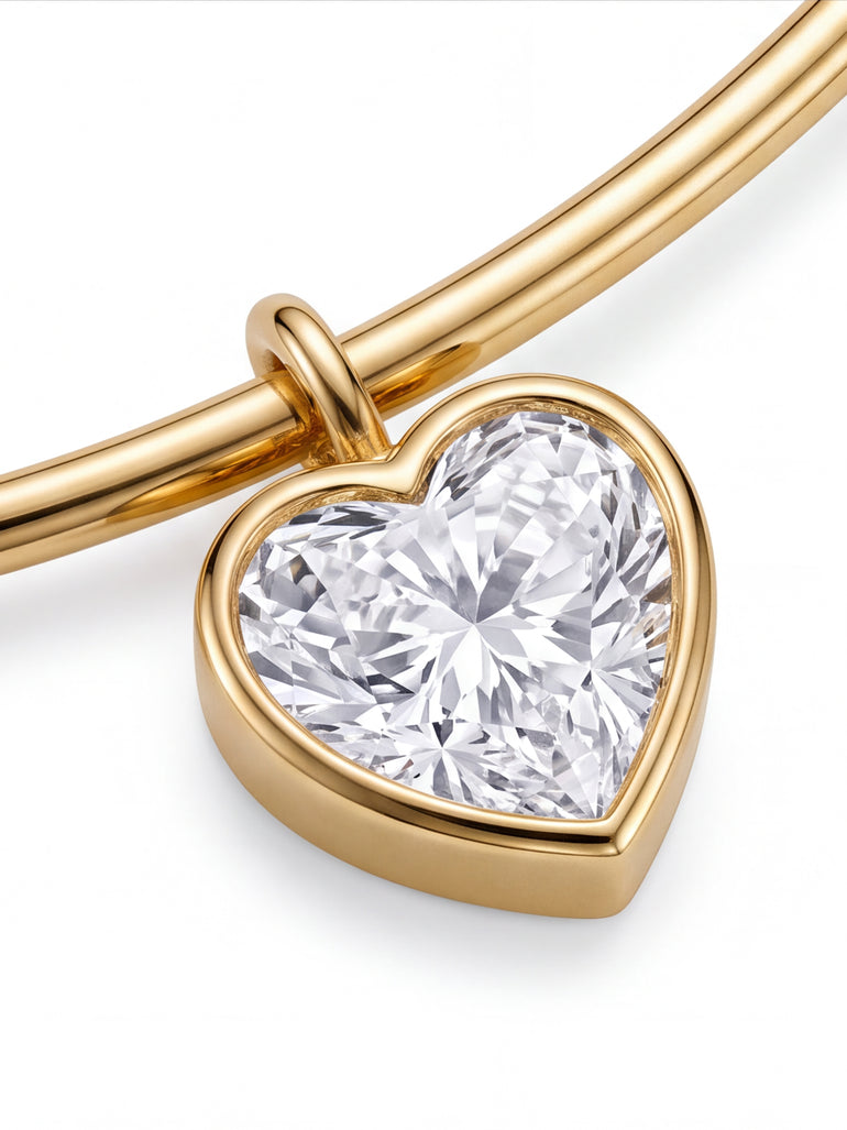 Choker Rigido Dije Zirconia Corazon