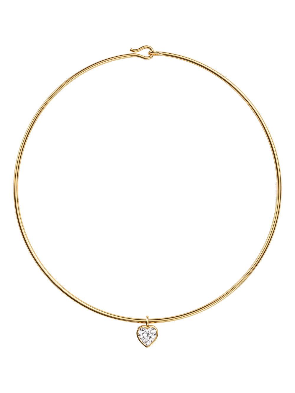 Choker Rigido Dije Zirconia Corazon