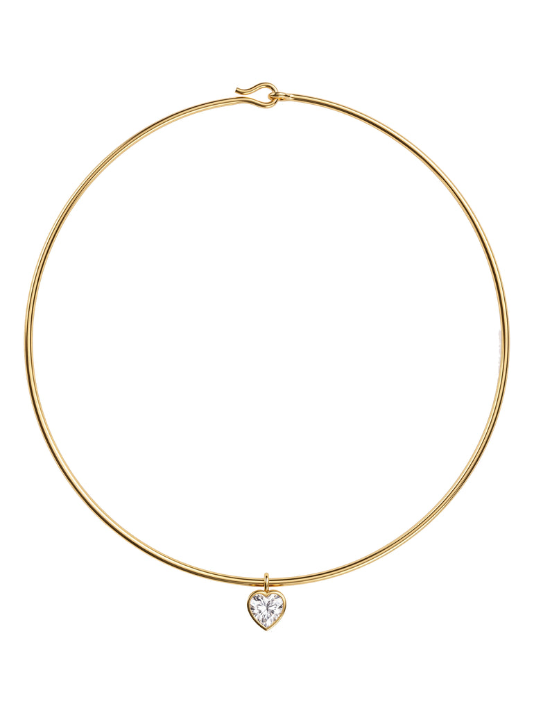 Choker Rigido Dije Zirconia Corazon