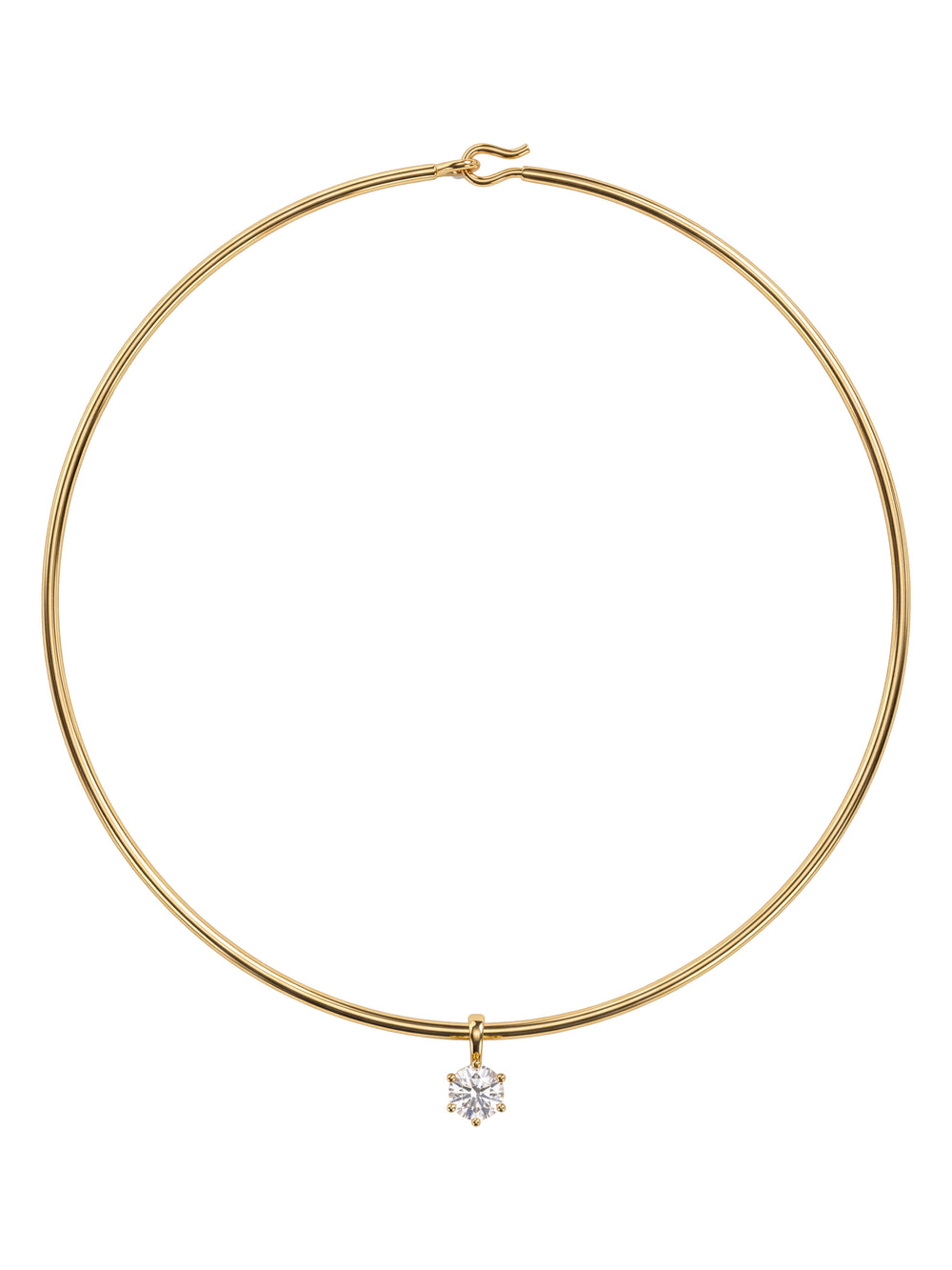 Choker Rigido Dije Zirconia Hexagonal