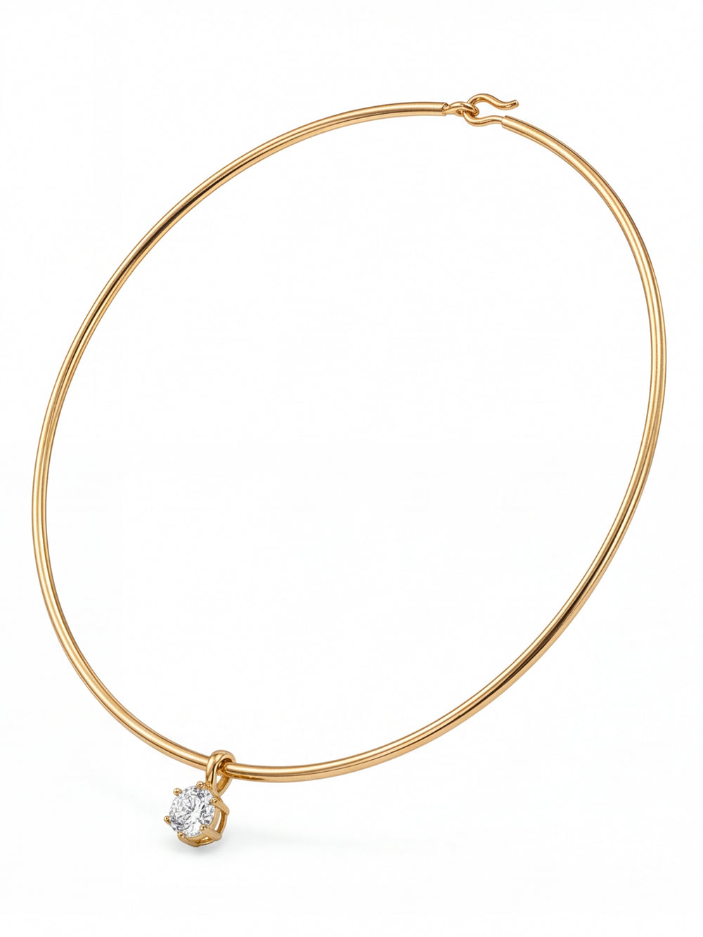 Choker Rigido Dije Zirconia Hexagonal