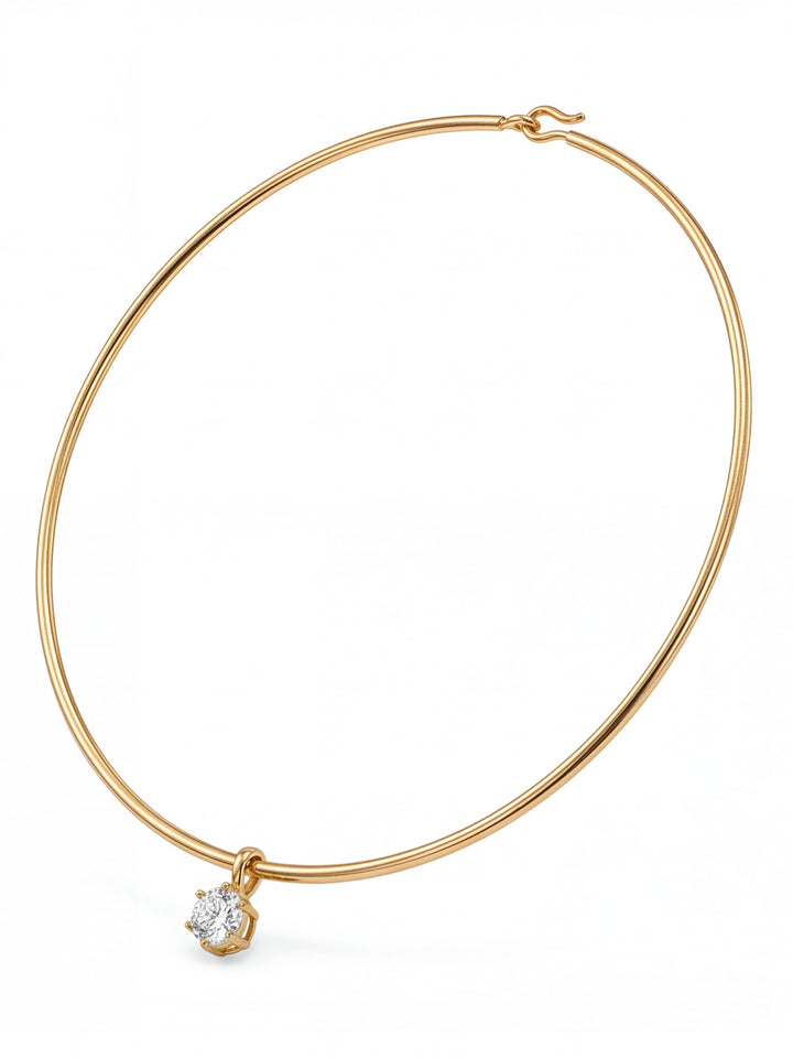 Choker Rigido Dije Zirconia Hexagonal