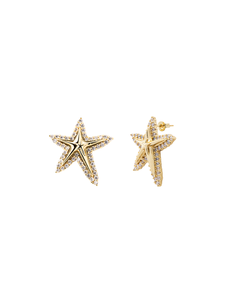 Par Arete Estrella Irregular Con Zironias