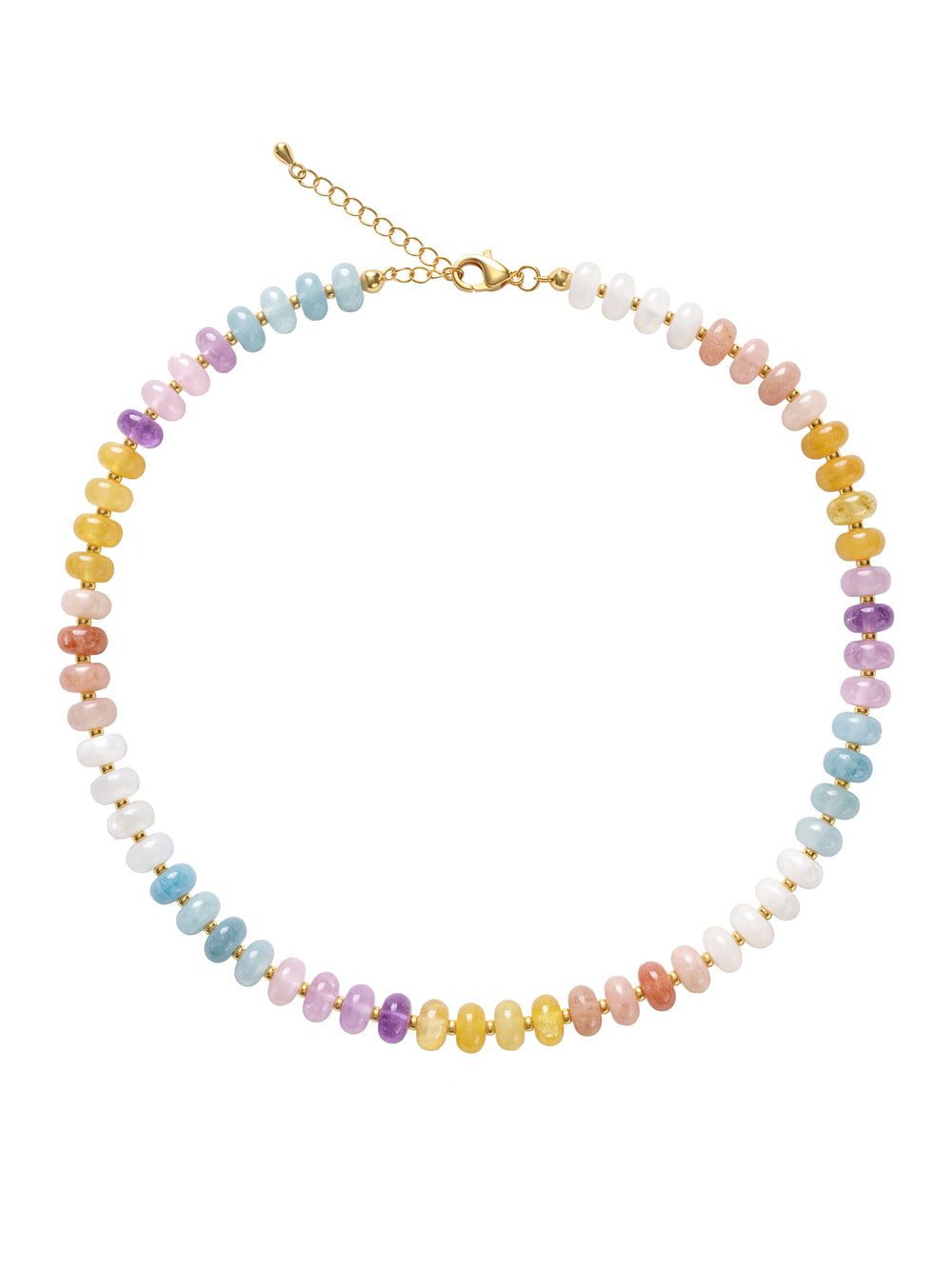 Collar Rainbow Con Bolitas Doradas