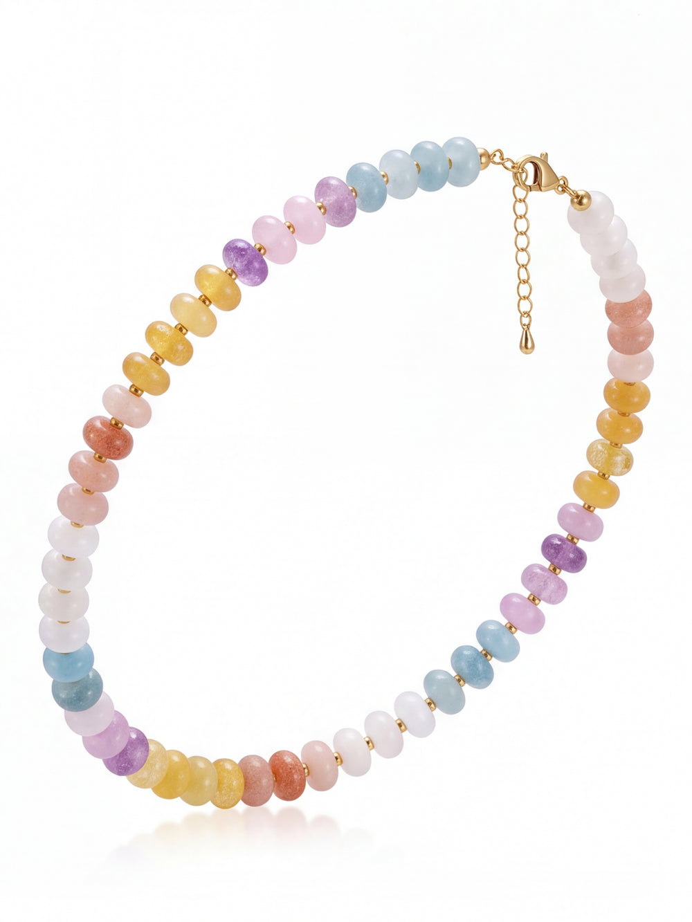 Collar Rainbow Con Bolitas Doradas