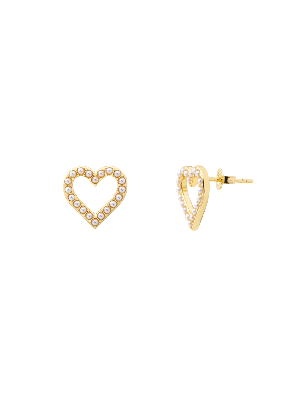 Par Arete Contorno Corazon Perlitas