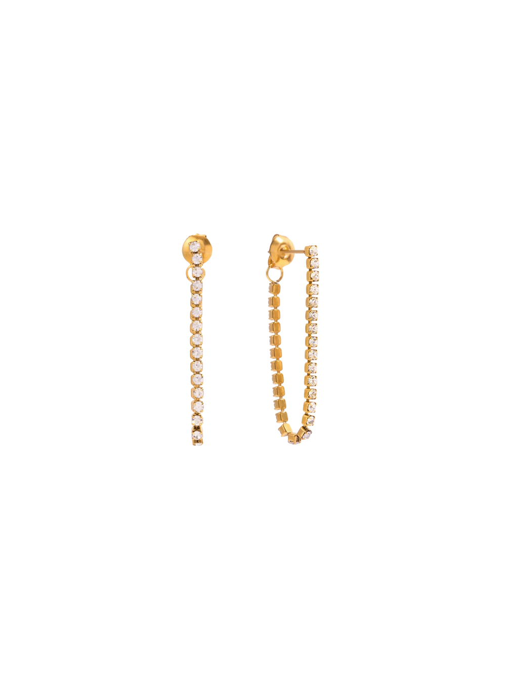 Par Arete Tira Zirconia Colgante
