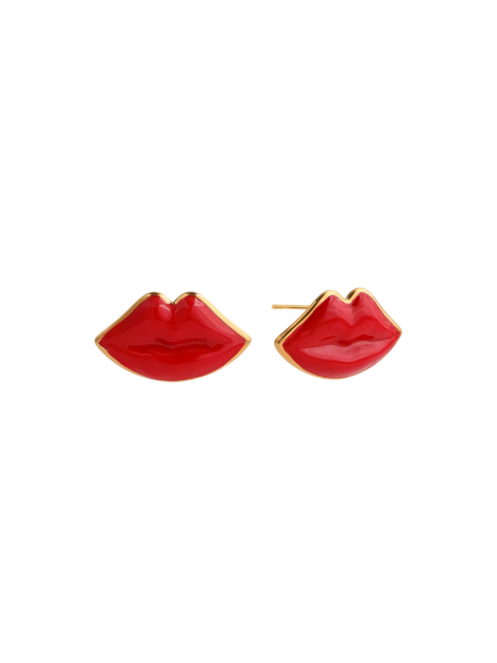 Par Arete Labios Rojos