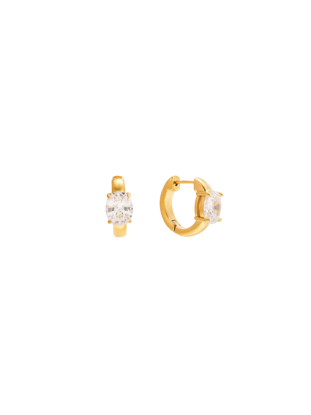 Par Arracada Con Zirconia Ovalada