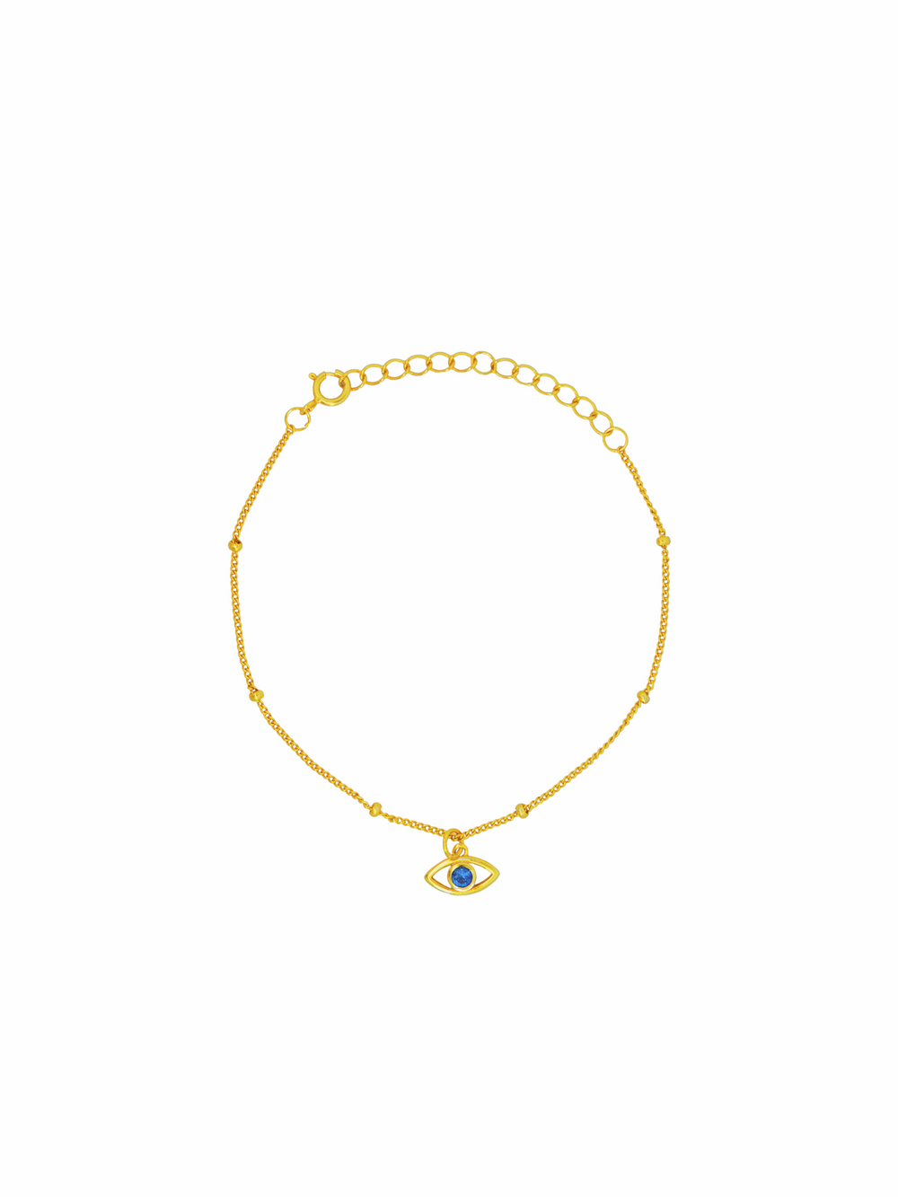 Pulsera Con Dije Ojo Zirconia Azul