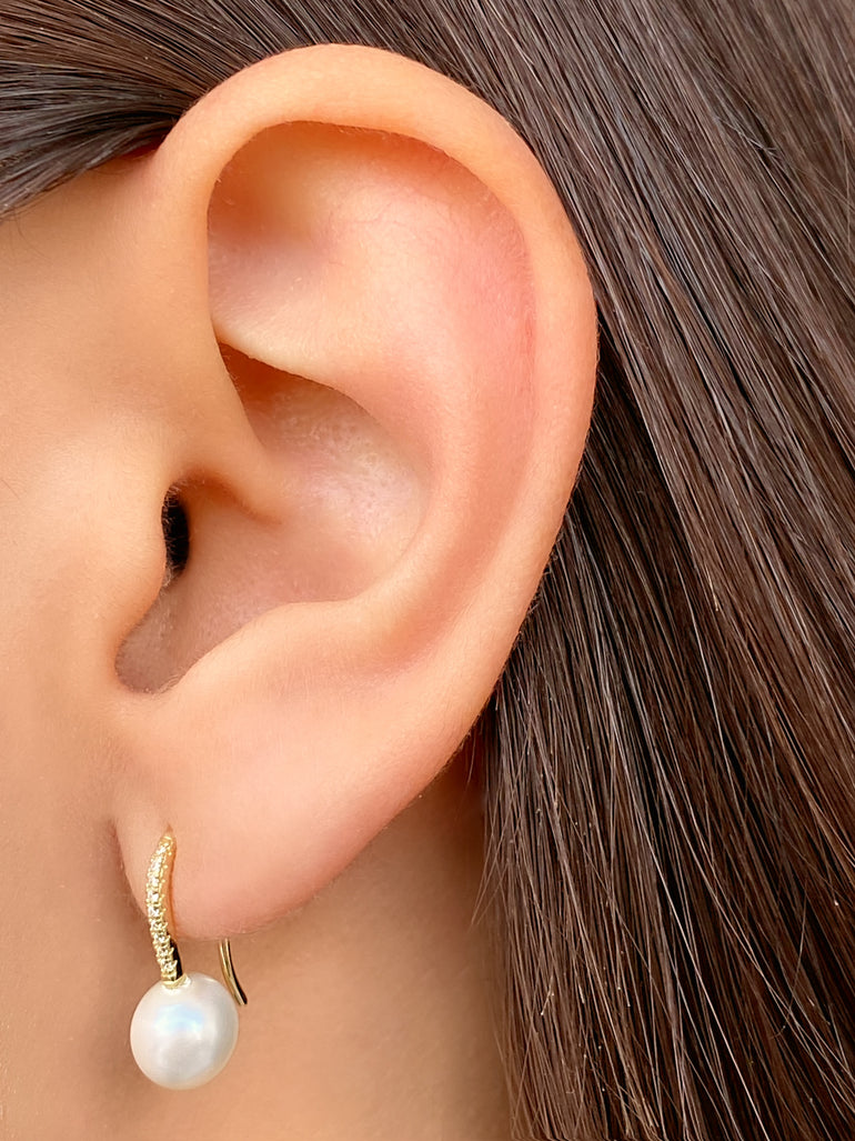 Par Arete Colgante Zirconias Con Perla