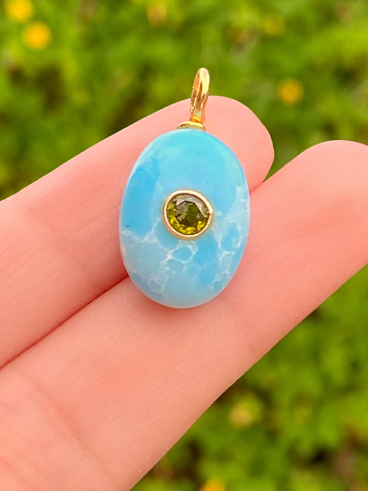 Dije Ovalado Piedra Larimar