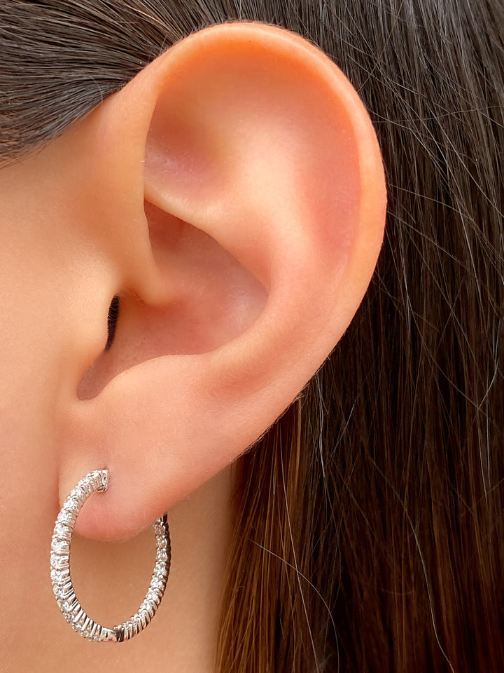 Par Arracada Corte Round 0.75 Ct Diamantes Lab Grown