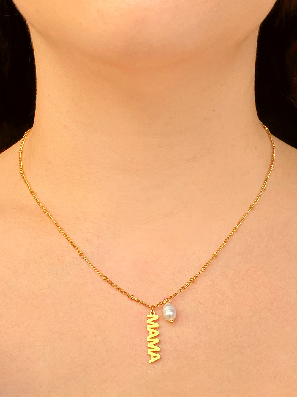 Collar Bolitas Mama Con Perla