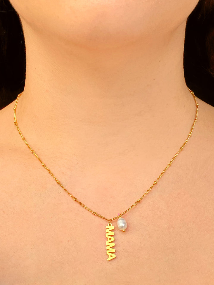 Collar Bolitas Mama Con Perla