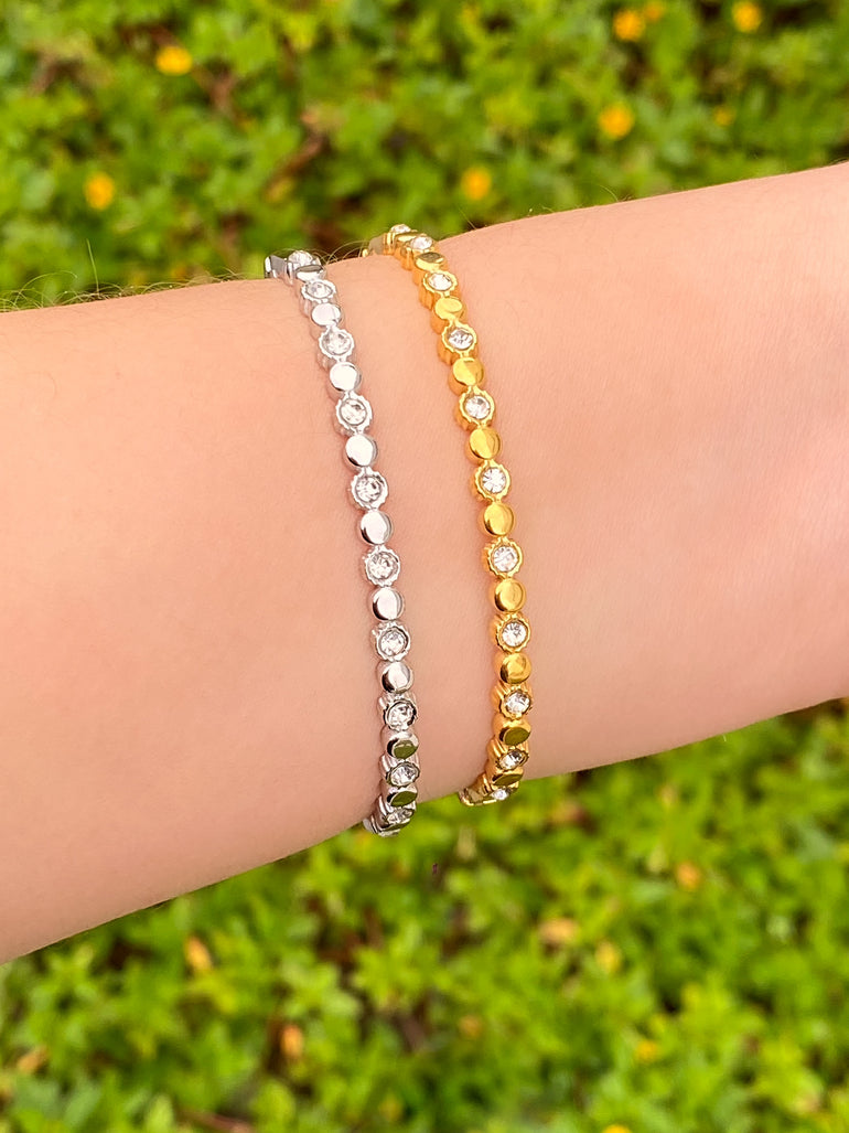 Brazalete Circulos Intercalados Con Zirconias