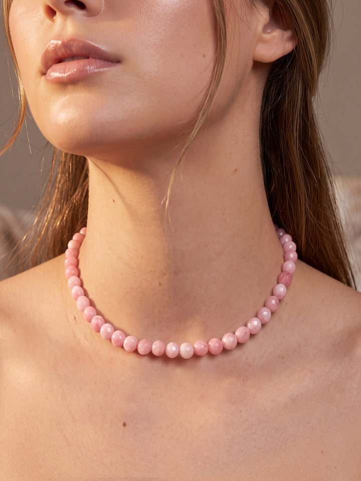 Choker Bolitas Piedra Natural 8 mm