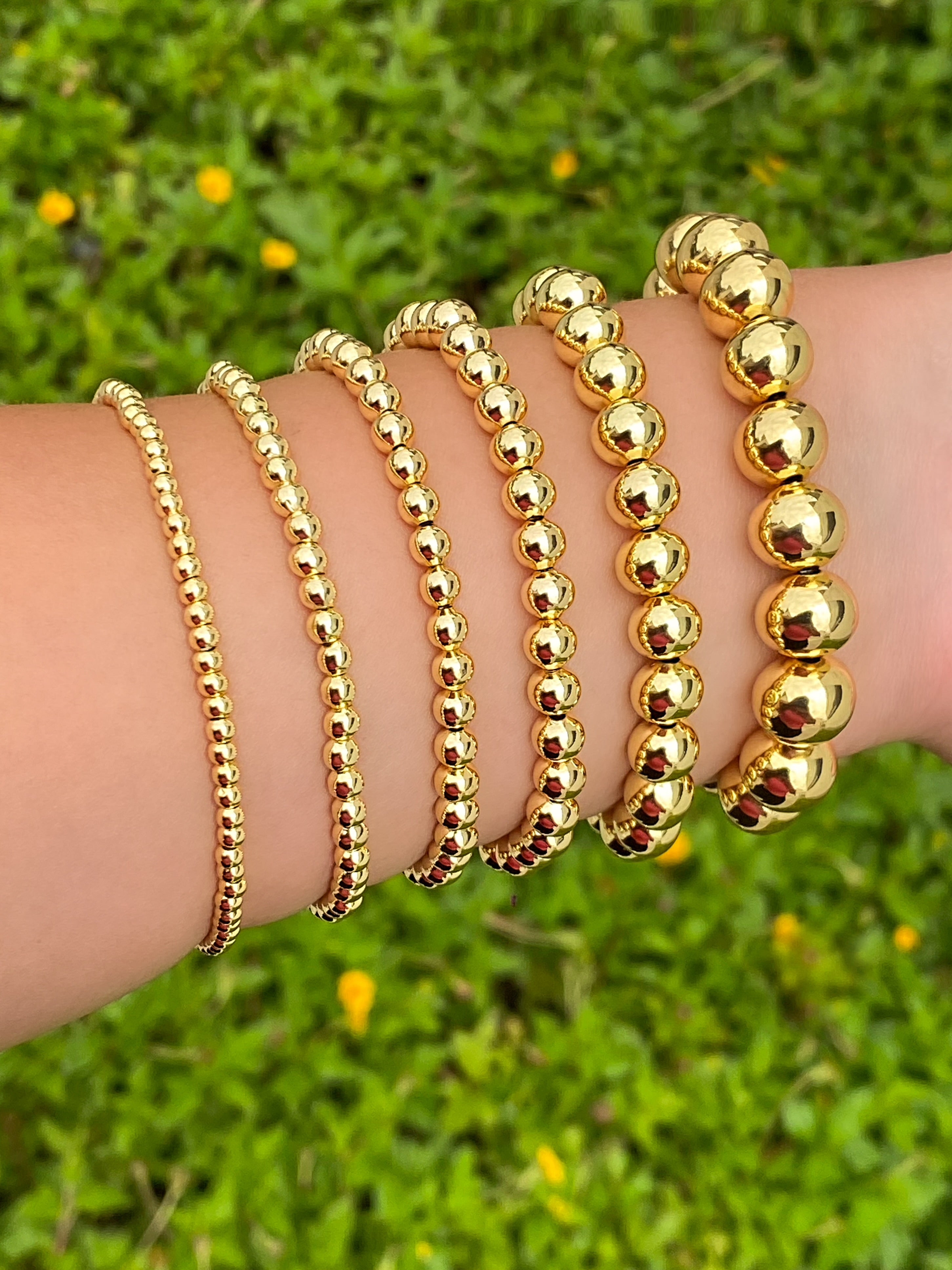 Pulsera Bolitas Doradas