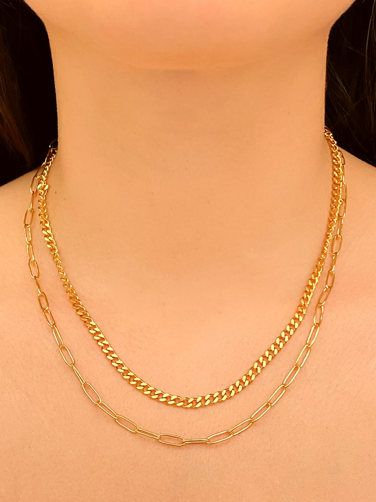 Collar Doble Eslabon y Cadena