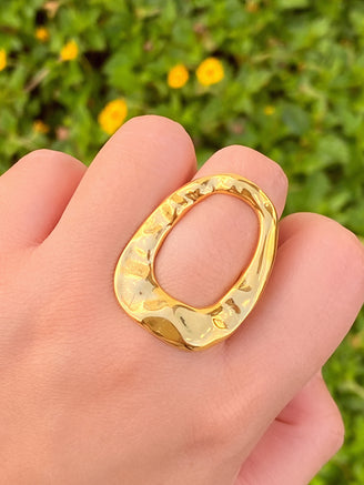 Anillo Contorno Ovalado Chunky