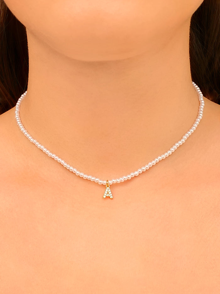 Choker Perla con Inicial