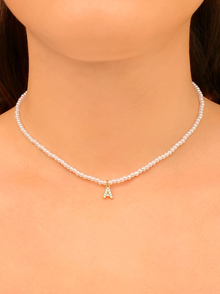 Choker Perla con Inicial