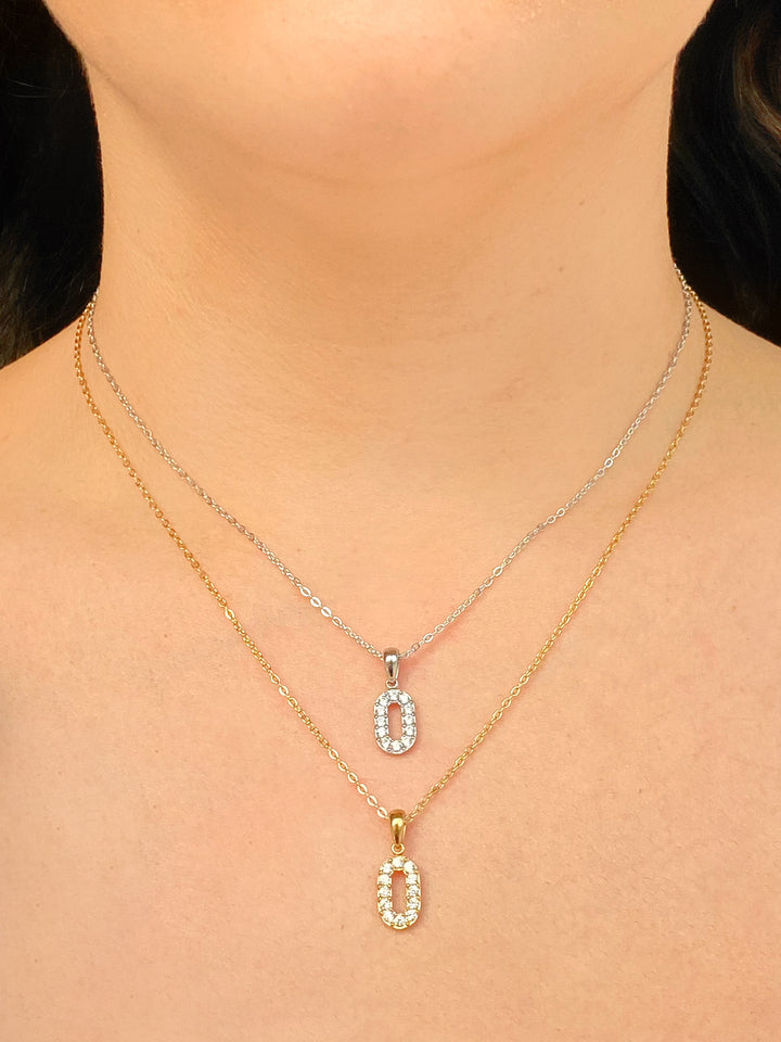 Collar Dije Ovalo Abierto Zirconias