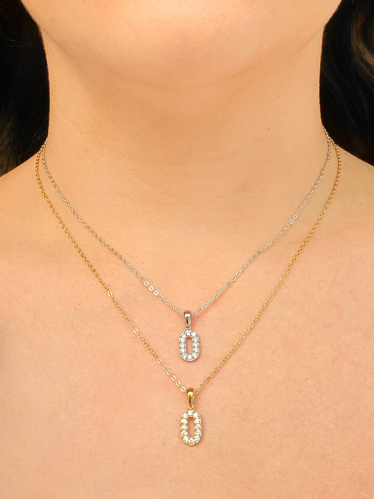 Collar Dije Ovalo Abierto Zirconias